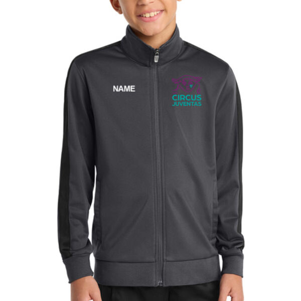 Sport-Tek - Youth Tricot Sleeve Stripe Track Jacket - Embroidered & Printed Logos **Add Name For $5** Thumbnail