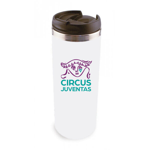 14oz Stainless Steel Tumbler w/ Lid - Sublimated Logo Thumbnail