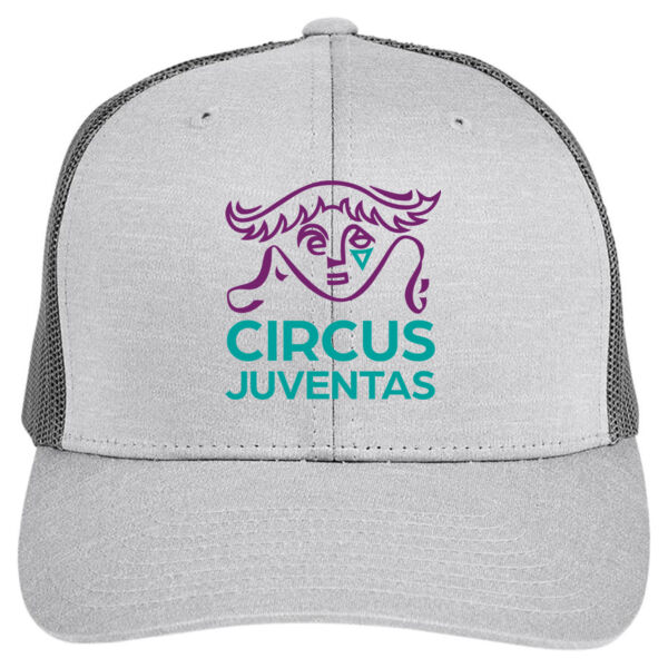 Team 365 - Zone Sonic Heather Trucker Cap - Embroidered Logo Thumbnail