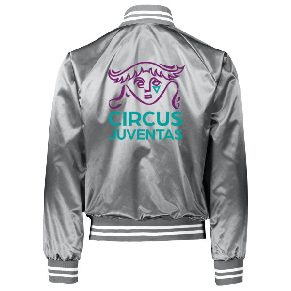 Augusta Sportswear - Satin Baseball Jacket/Striped Trim - Embroidered & Printed Logos **Add Name For $5** Thumbnail