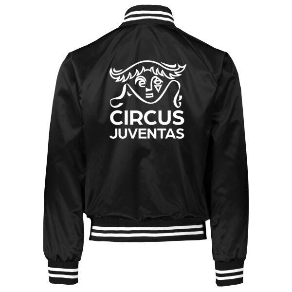 Augusta Sportswear - Satin Baseball Jacket/Striped Trim - Embroidered & Printed Logos **Add Name For $5** Thumbnail